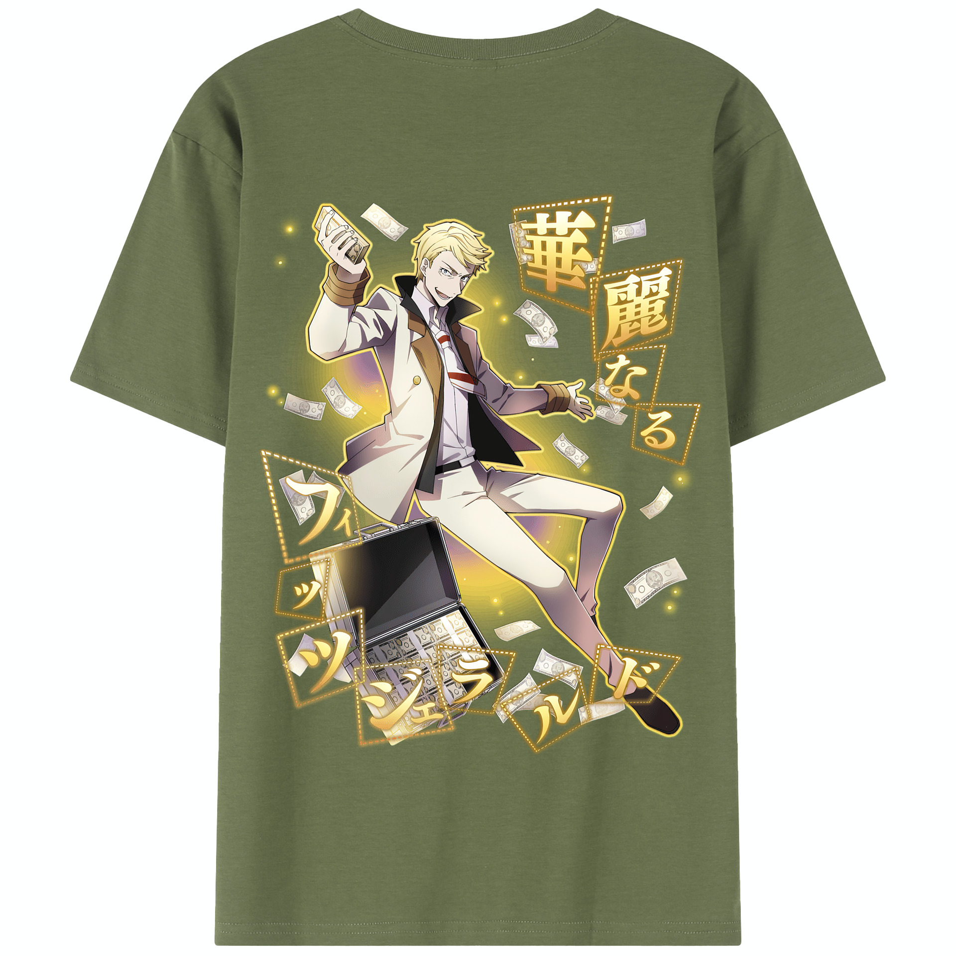 （画像用） 文豪ストレイドッグス Bungo Stray Dogs 綿100％半袖Tシャツ（背面プリント）